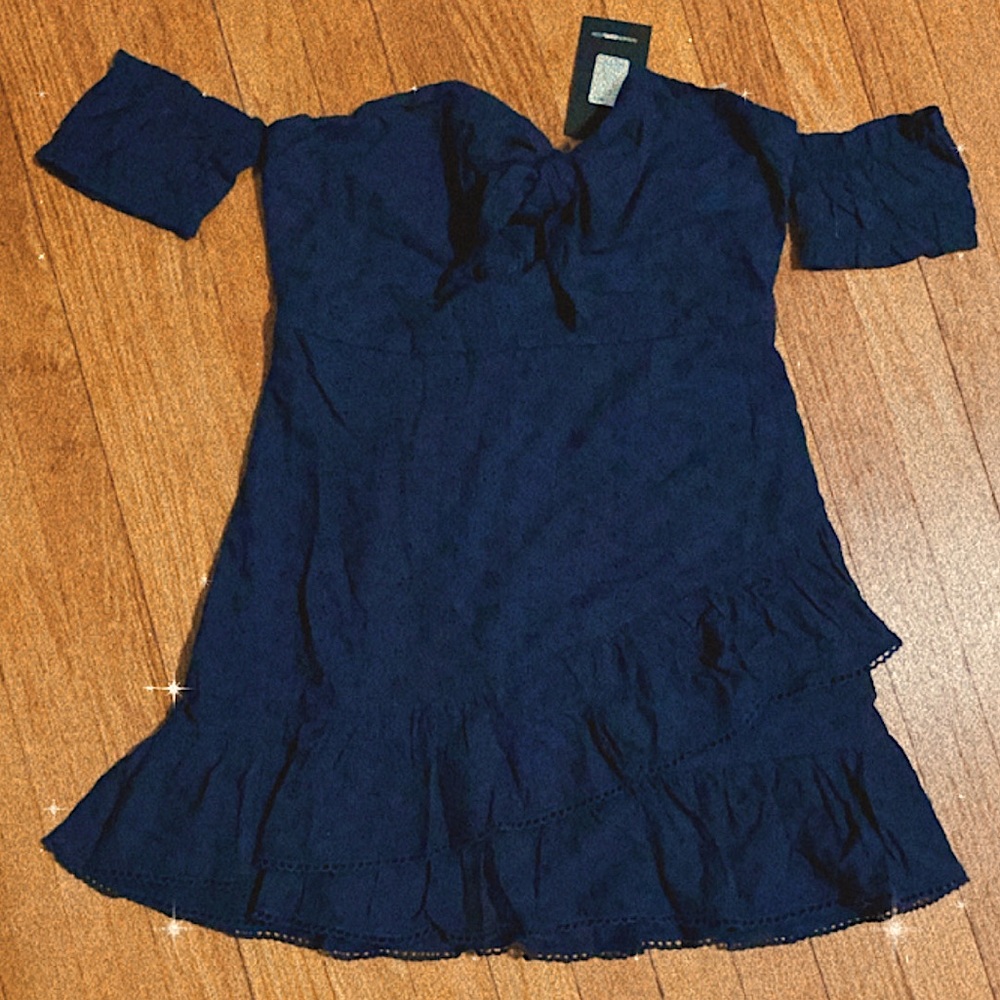 Off the shoulder eyelet dress